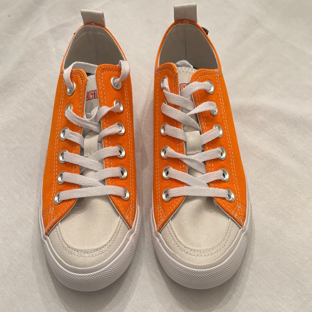 Skicks Clemson Tigers Orange and White Sneakers